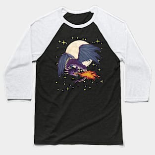 Purple Dragon Full Moon Fantasy Novelty Gift Baseball T-Shirt